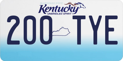 KY license plate 200TYE
