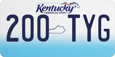 KY license plate 200TYG