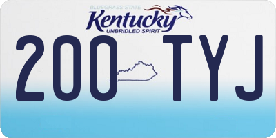 KY license plate 200TYJ