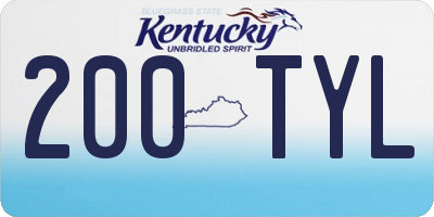KY license plate 200TYL