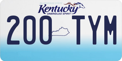 KY license plate 200TYM