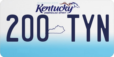 KY license plate 200TYN