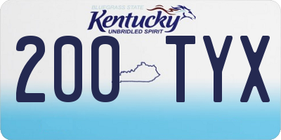 KY license plate 200TYX