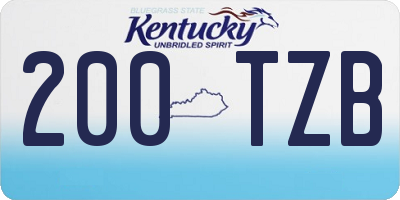 KY license plate 200TZB