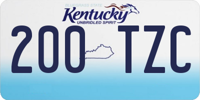 KY license plate 200TZC