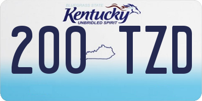 KY license plate 200TZD