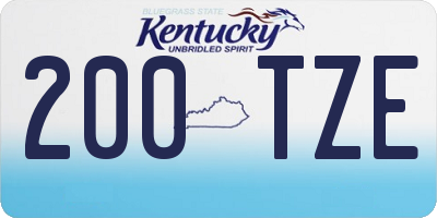 KY license plate 200TZE