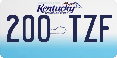 KY license plate 200TZF