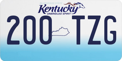 KY license plate 200TZG
