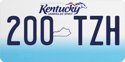 KY license plate 200TZH