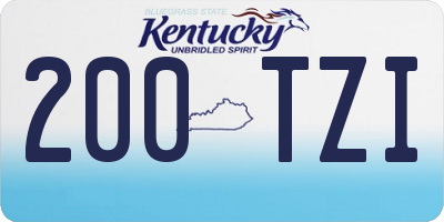 KY license plate 200TZI