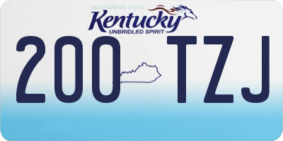 KY license plate 200TZJ
