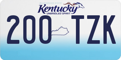 KY license plate 200TZK