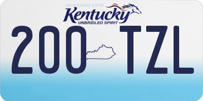 KY license plate 200TZL