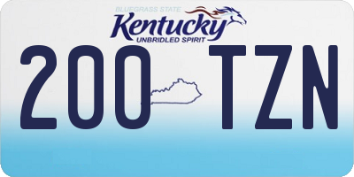 KY license plate 200TZN