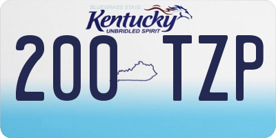 KY license plate 200TZP