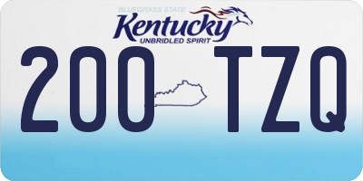 KY license plate 200TZQ