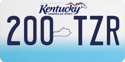 KY license plate 200TZR