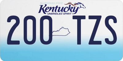KY license plate 200TZS