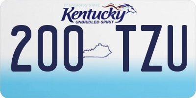 KY license plate 200TZU