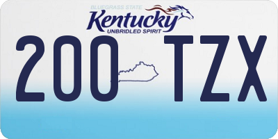 KY license plate 200TZX