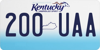 KY license plate 200UAA