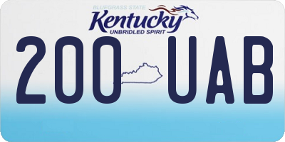 KY license plate 200UAB