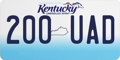 KY license plate 200UAD