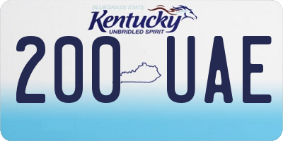 KY license plate 200UAE