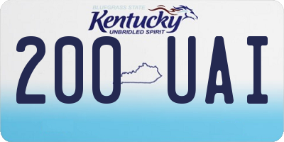 KY license plate 200UAI