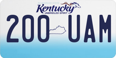 KY license plate 200UAM