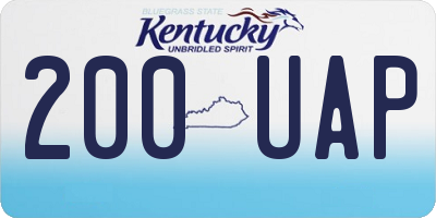 KY license plate 200UAP
