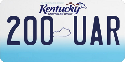 KY license plate 200UAR