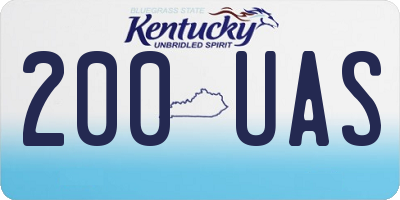 KY license plate 200UAS