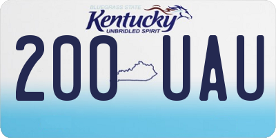 KY license plate 200UAU