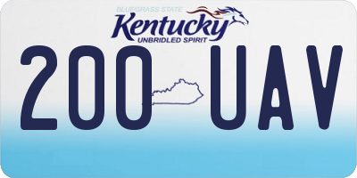 KY license plate 200UAV