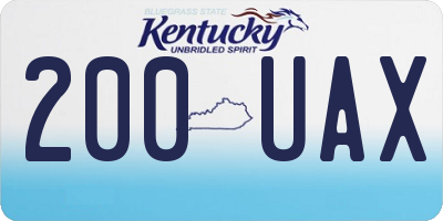 KY license plate 200UAX