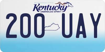 KY license plate 200UAY