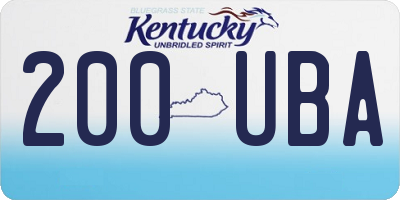 KY license plate 200UBA