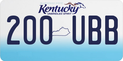 KY license plate 200UBB
