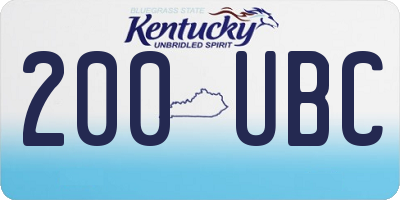 KY license plate 200UBC