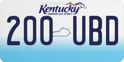 KY license plate 200UBD
