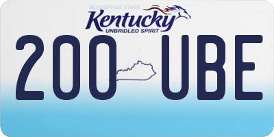 KY license plate 200UBE