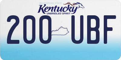 KY license plate 200UBF