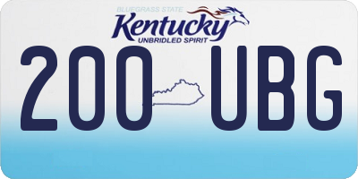 KY license plate 200UBG