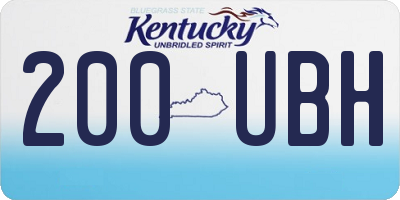 KY license plate 200UBH