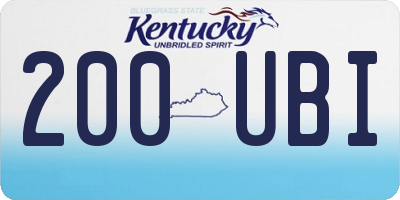 KY license plate 200UBI