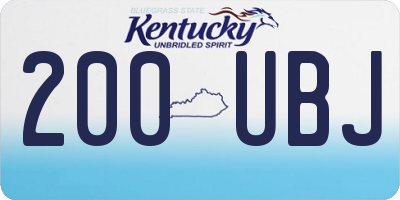KY license plate 200UBJ