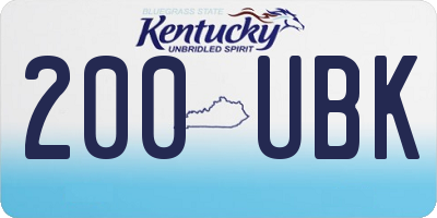 KY license plate 200UBK
