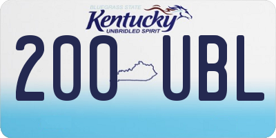 KY license plate 200UBL